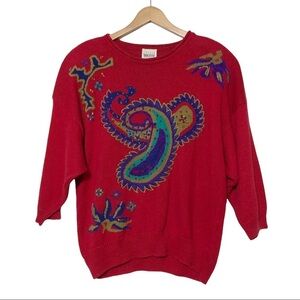 Leslie Fay Vintage Paisley Sweater